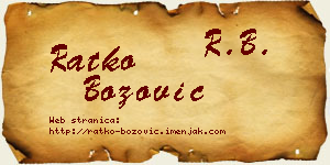 Ratko Božović vizit kartica
